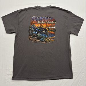 Harley Davidson Motorcycles Shirt Men's XL Gray Orlando Florida Gator Biker
